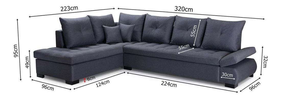 Rohová sedací souprava Lima (L)