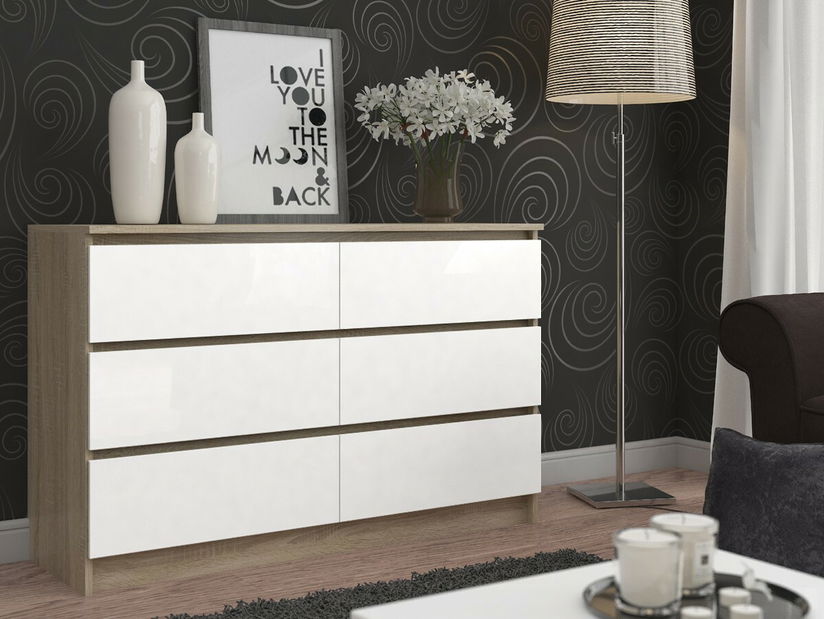 Komoda Koa III (dub sonoma + bílá)