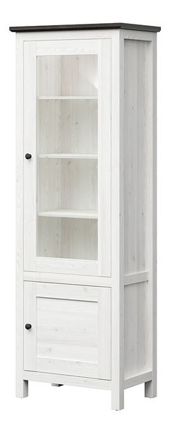 Vitrína BRW Hesen REG1W1D/20/7 (s LED osvětlením) (modřín sibiu světlý + borovice larico)