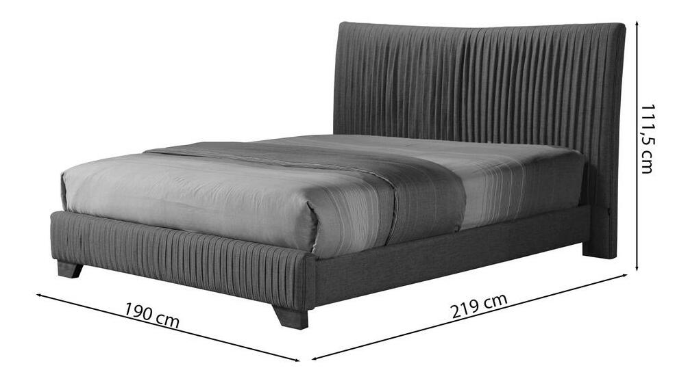 Manželská postel 160 cm Batam 160 (s roštem) (šedá)