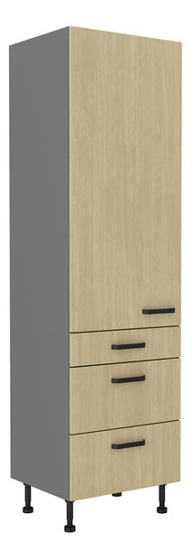 Potravinová kuchyňská skříňka Scarmi 60 DKS 215 3S 1F (Antracit + Herringbone scandi)