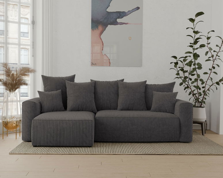 Rohová sedačka Denia (L) (šedočerná)