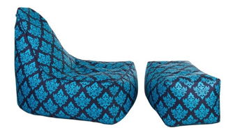 Sedací pytel s taburetem Glory Plus XXXL (modrá)