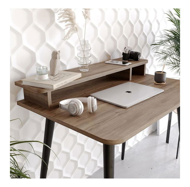 PC stolek Deluxolla (ořech + černá)