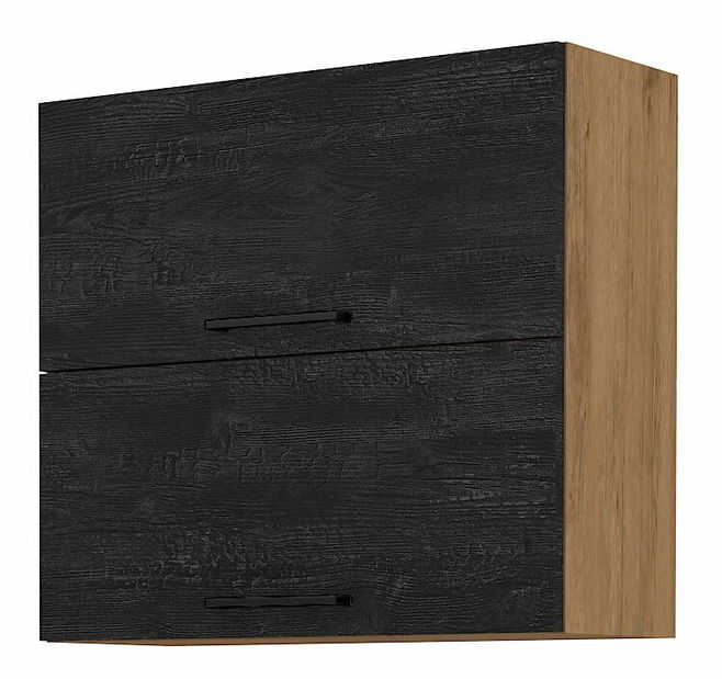 Horní kuchyňská skříňka Virion 80 GU-72 2F (dub lancelot + tmavé dřevo)