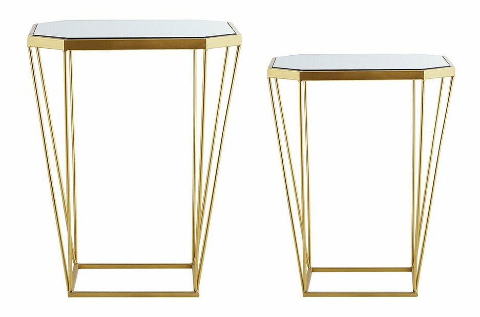 Set 2 ks. konferenčních stolků SÍNE (MDF) (zlatá)