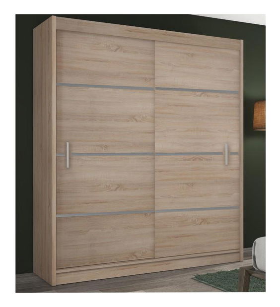 Šatní skříň Magnet 203 (dub sonoma + šedá)
