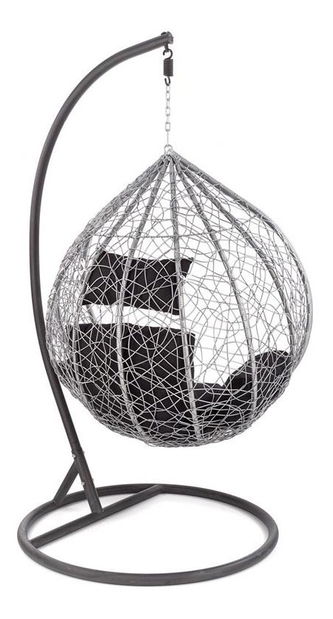 Závěsné křeslo Edie (černá + šedá)