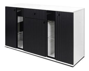 Komoda Saul (černá + bílá) (bez osvětlení)