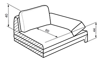 Sedačka futon Woodrow (bílá) (P)