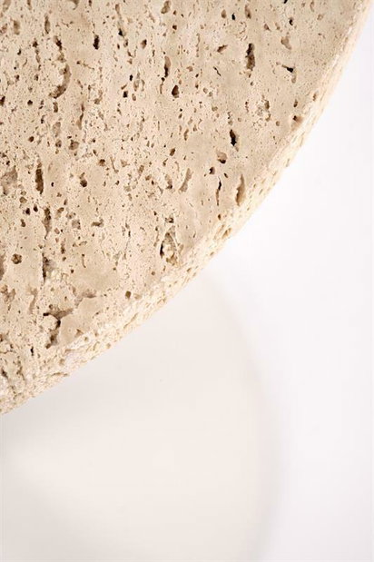 Příruční stolek Terazzo (travertin + bílá)