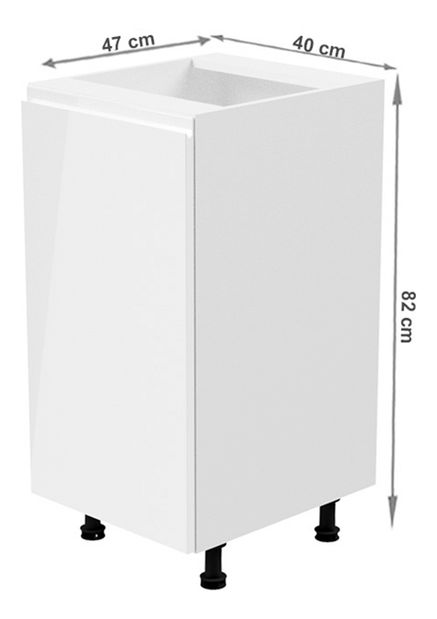 Dolní kuchyňská skříňka D40 Aurellia (bílá + lesk bílý) (L)