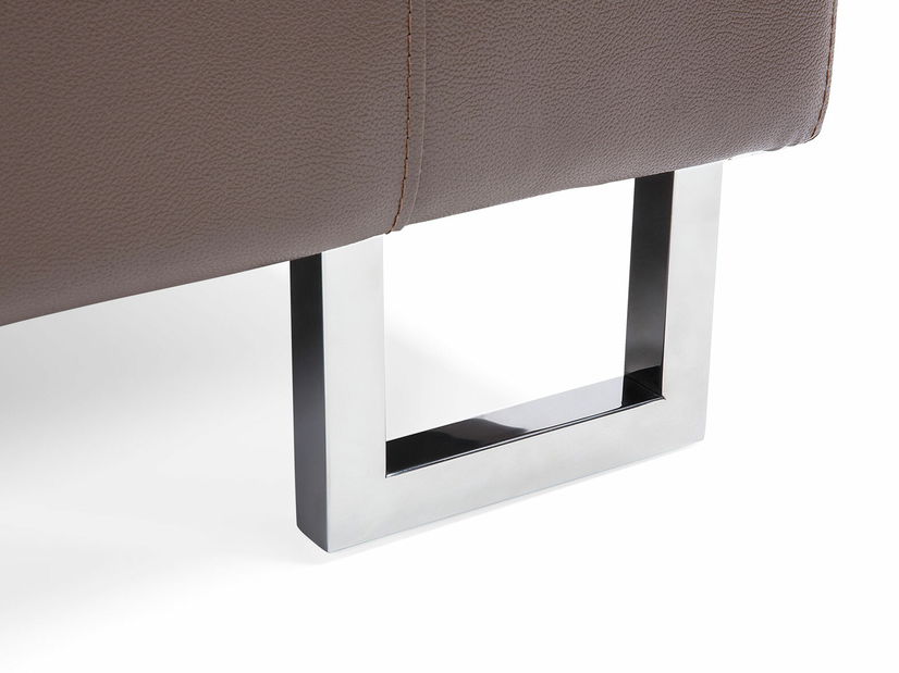 Rohová sedačka SILKEBORG (kůže) (hnědá) (P)