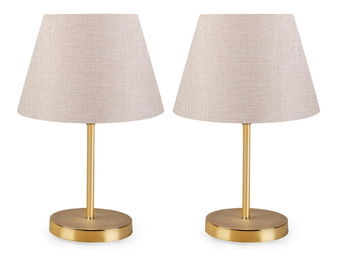 Set 2ks. stolních lamp Astalasso 1 (bílý krém + zlatá)