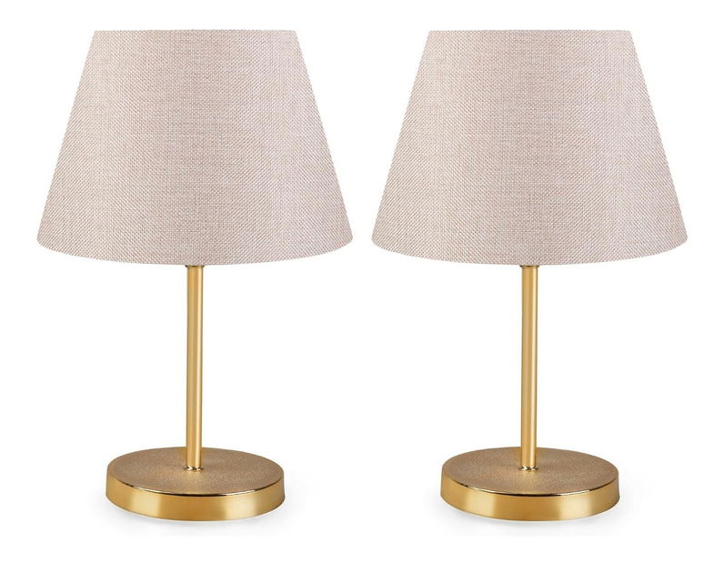 Set 2ks. stolních lamp Astalasso 1 (bílý krém + zlatá)