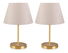 Set 2ks. stolních lamp Astalasso 1 (bílý krém + zlatá)