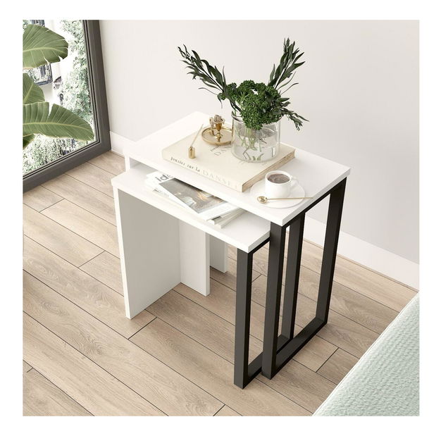 Set 2ks. konferenčních stolků Nimelo 3 (bílá)