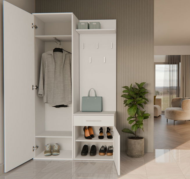 Předsíňová sestava Dialogos 1 (bílá) (se zrcadlem)