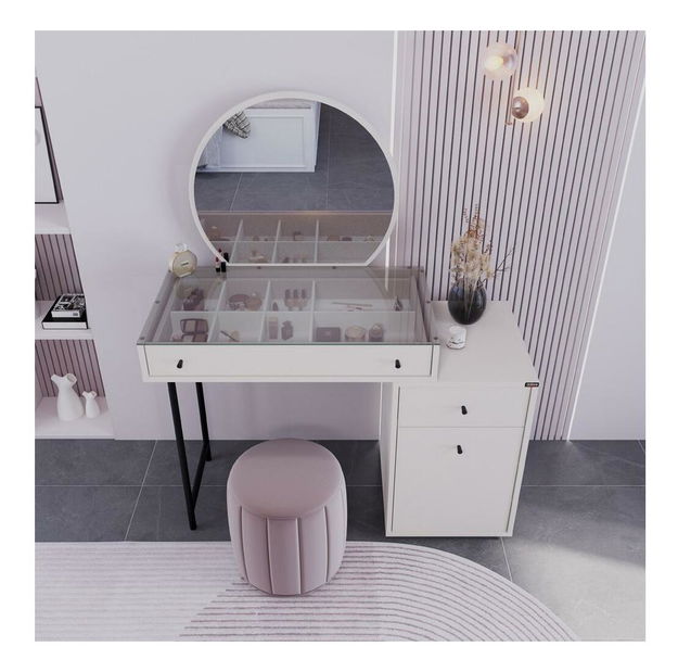 Toaletní stolek Trinity 3 (bílá) (se zrcadlem)