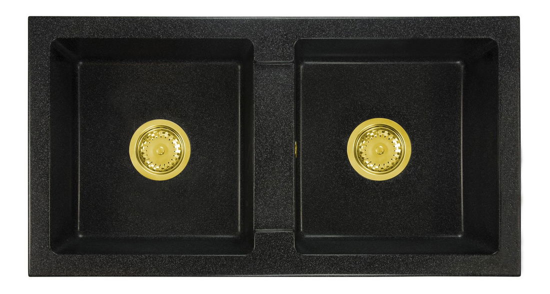 Kuchyňský dřez Byrbys (černá + textura) (bez otvoru pro baterii)