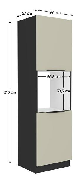 Vysoká skříňka na vestavnou troubu Arikona 60 DP 210 2F (kašmír + černá)