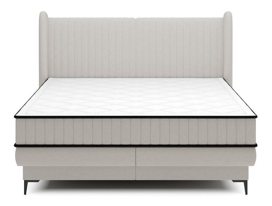 Manželská kontinentální postel 140 cm Dalmo 140 (s roštem) (s úl. prostorem) (šedá + černá)