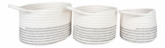 Set 3 ks košíků Avelina (bílá + šedá)