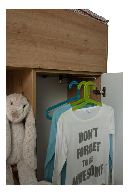 Dětská kombinovaná postel 90 cm Sami 1 (dub artisan + matná černá + bílá madla)