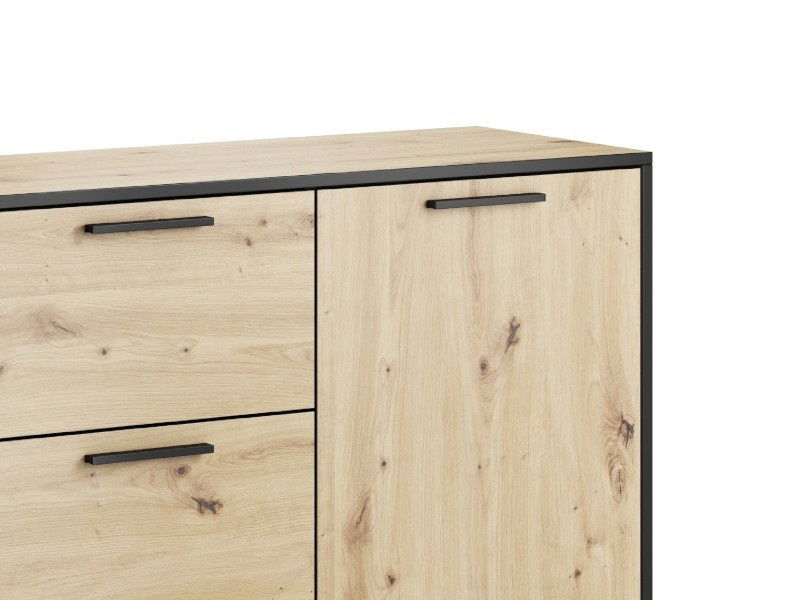 Komoda typ 864 Bryanna (dub artisan + čierna)