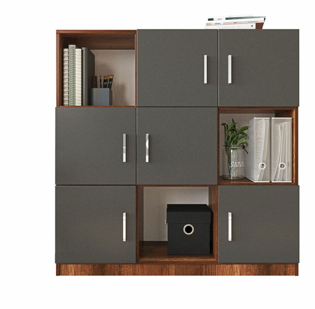 Skříňka Vincent 7 (ořech + antracit)