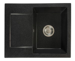 Kuchyňský dřez Dalgam (černá + textura) (se 2 otvory pro baterii) (L)