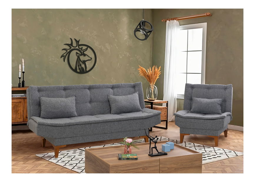 Sedací souprava 3+1 Santic (Tmavá šedá)