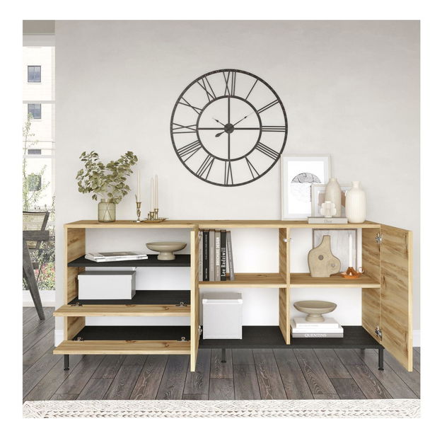 Souprava nábytku do obývacího pokoje Levoretta 36 (dub + černá)