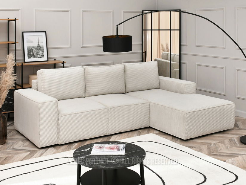 Rohová sedačka Cerebral (krémová + černá)