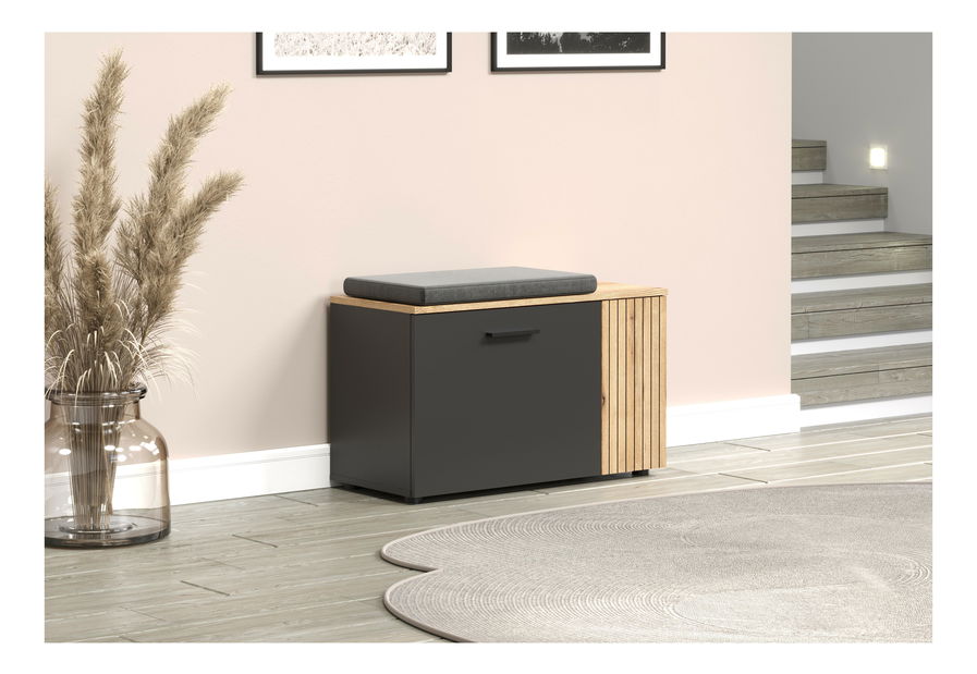 Botník (skříňka na boty) Esferas (grafit + dub evoke)