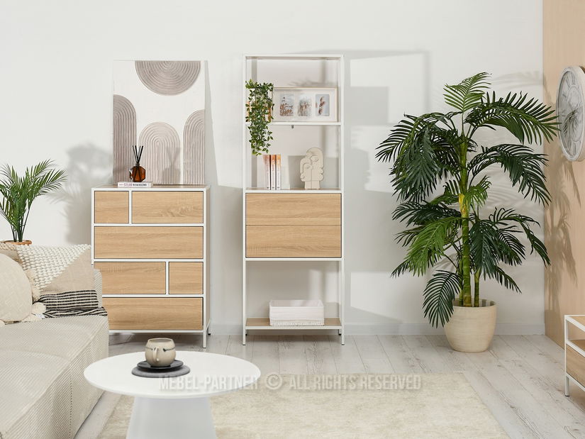 Regál Soren Reg (sonoma + bílá)