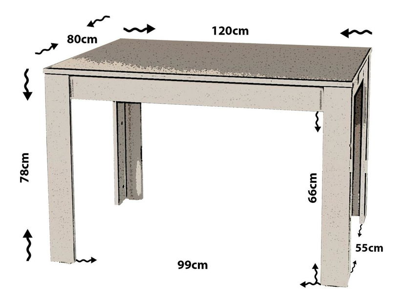 Jídelní stůl Signal 120 (pro 4 osoby) (dub)