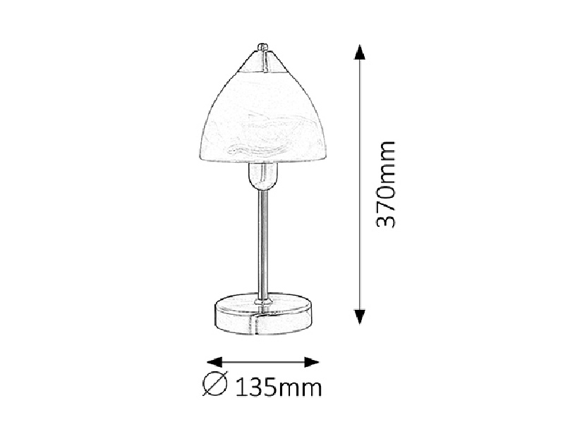 Stolní lampa Tristan 7202 (saténová chromová + rýžové kamenné sklo)
