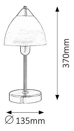 Stolní lampa Tristan 7202 (saténová chromová + rýžové kamenné sklo)