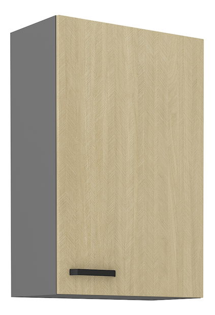 Horní kuchyňská skříňka Scarmi 60 G-90 1F (Antracit + Herringbone scandi)