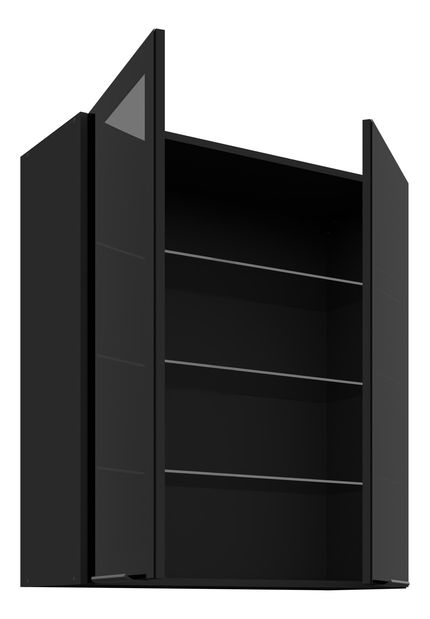 Horní kuchyňská skříňka Sienla 80 GS 90 2F (černá matná)