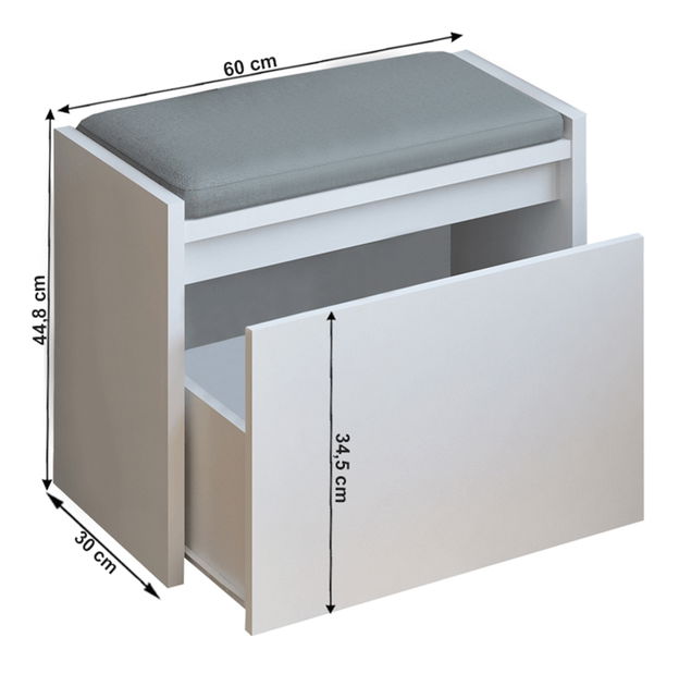 Lavice s úložným prostorem Brilla (bílá)