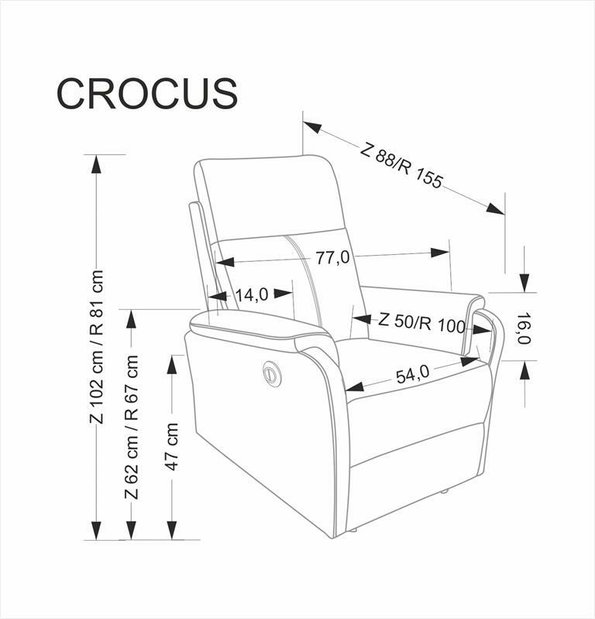 Relaxační elektrické křeslo Crocet (béžová)