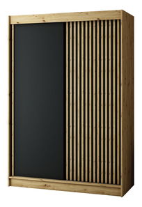 Šatní skříň 150 cm Ladonna (dub artisan + černá matná)