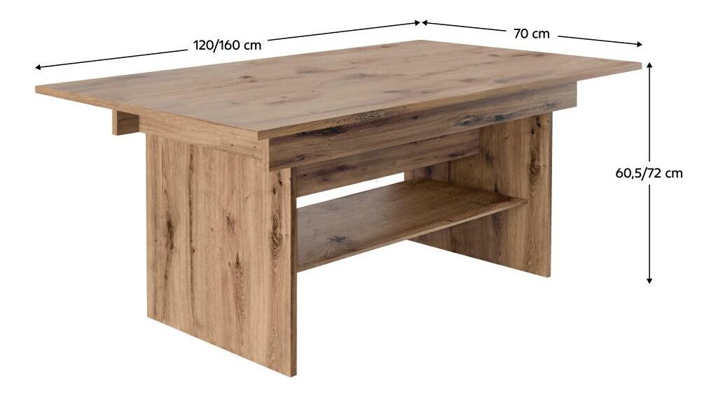 Rozkládací jídelní stůl Likud (dub artisan) (pro 4-6 osob)