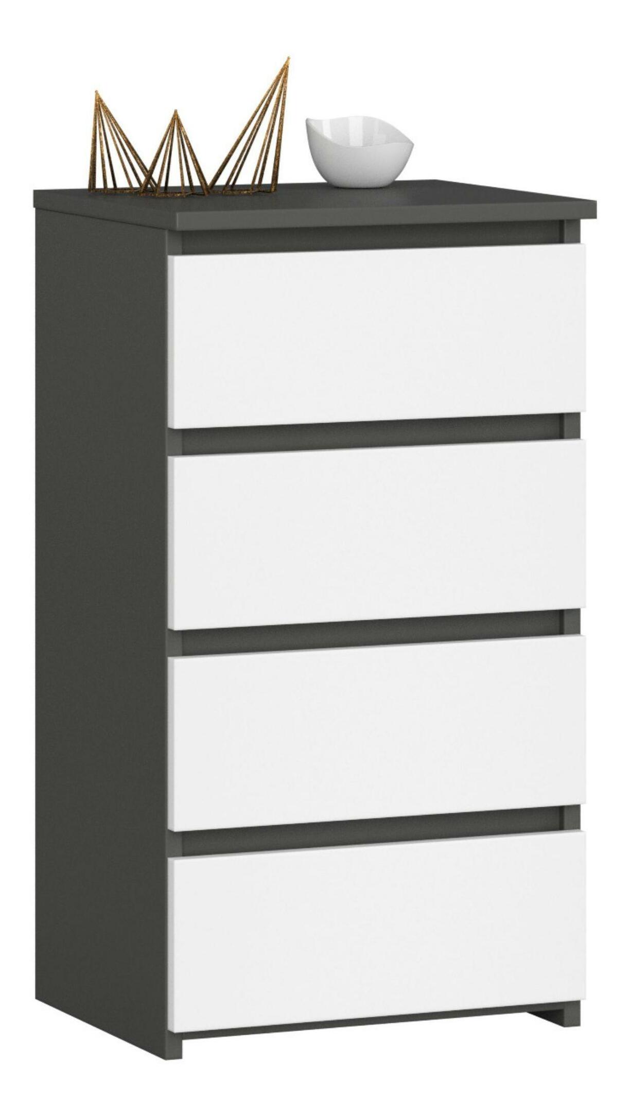 Komoda Cipriano II (šedý grafit + bílá)