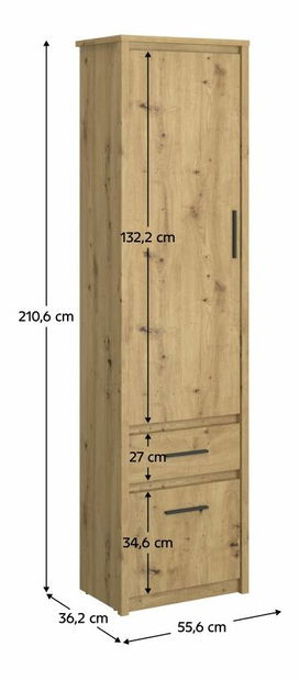 Policová skříň IRON (dub artisan)