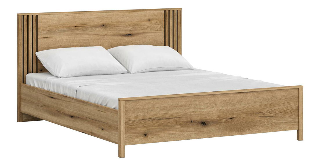 Manželská postel 160 cm Hemos (dub evoke)