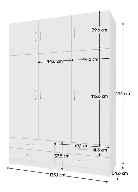 Šatní skříň Granulados (bílá)