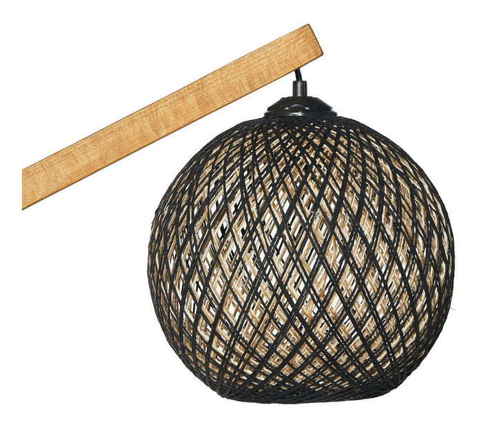 Stojanová lampa Rustecolla 1 (ecru + přírodní + černá)